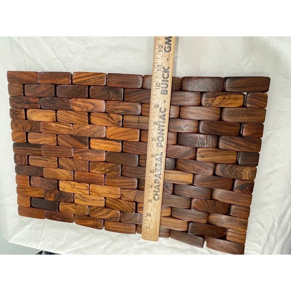 Costa Rica Rosewood Placemats 17.5x11 Wood Brick Brown Flexible Rustic Set of 4